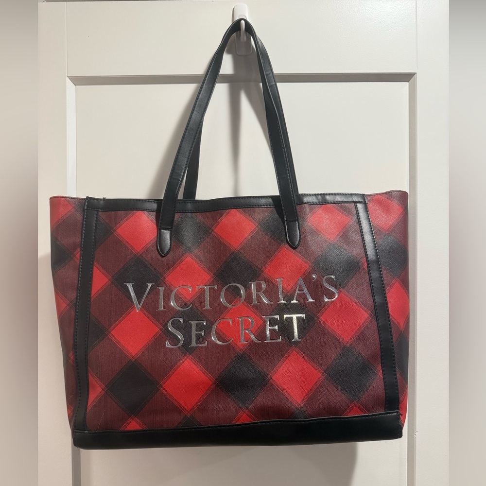 Victoria's Secret Bold Red and Black Tote Bag‎